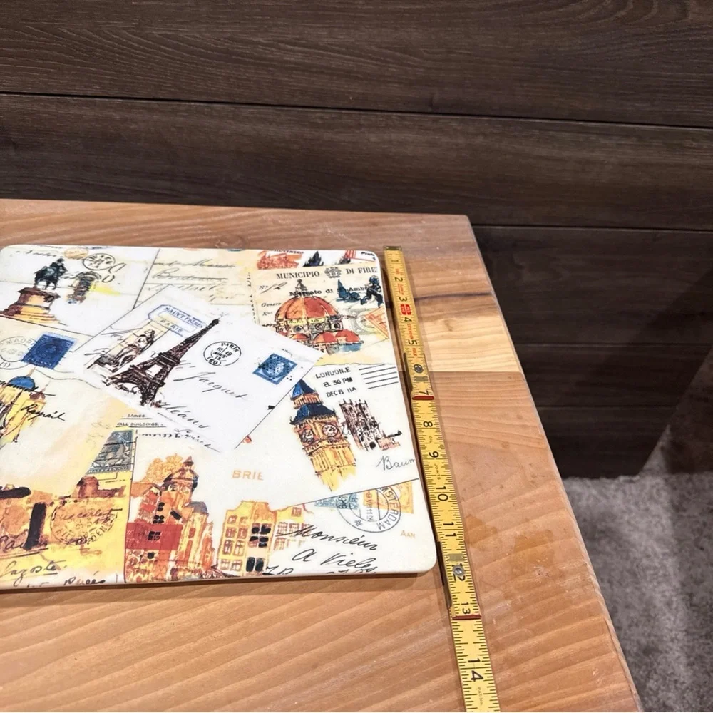 Williams Sonoma Grande Tour Postcard Square Serving Platter 2008
